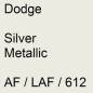Preview: Dodge, Silver Metallic, AF / LAF / 612.